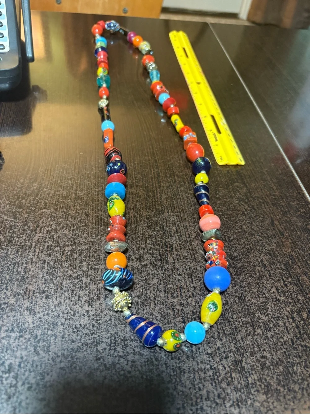 Multicolor Beaded Statement Necklace - Vibrant Mixed Colors. Millefiori?
